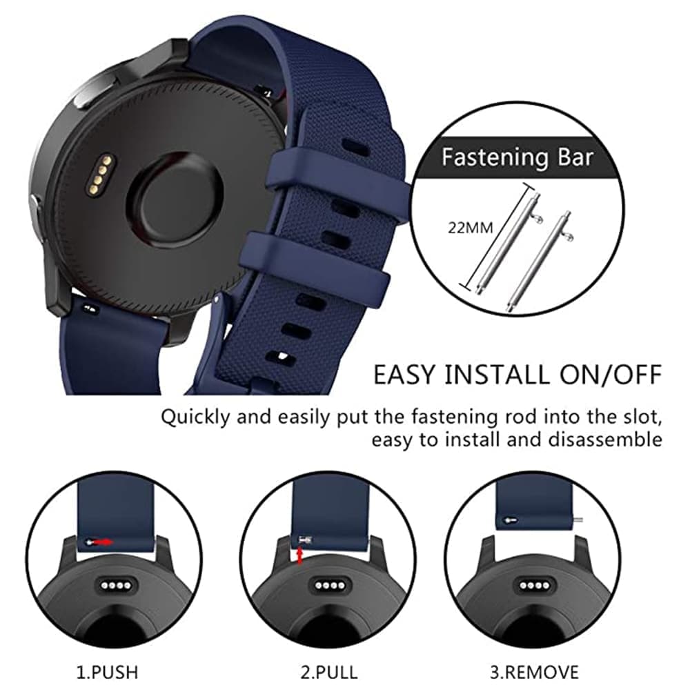 Techsuit - Watchband 22mm (W006) - Samsung Galaxy Watch (46mm)/Watch 3/Gear S3, Huawei Watch GT/GT 2/GT 3 (46mm) - Blue 7