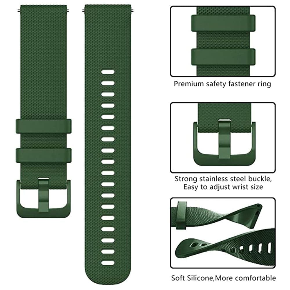Techsuit - Watchband 20mm (W006) - Samsung Galaxy Watch 4/5/Active 2, Huawei Watch GT 3 (42mm)/GT 3 Pro (43mm) - Green 5