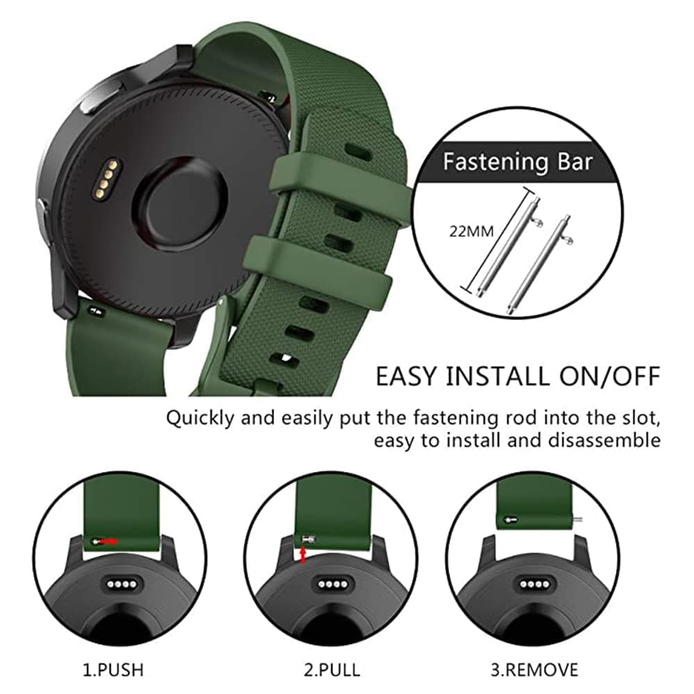 Techsuit - Watchband 20mm (W006) - Samsung Galaxy Watch 4/5/Active 2, Huawei Watch GT 3 (42mm)/GT 3 Pro (43mm) - Green 7