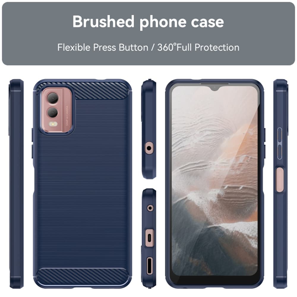 Techsuit Carbon Silicone - θήκη για Nokia C32 - Μπλε 2