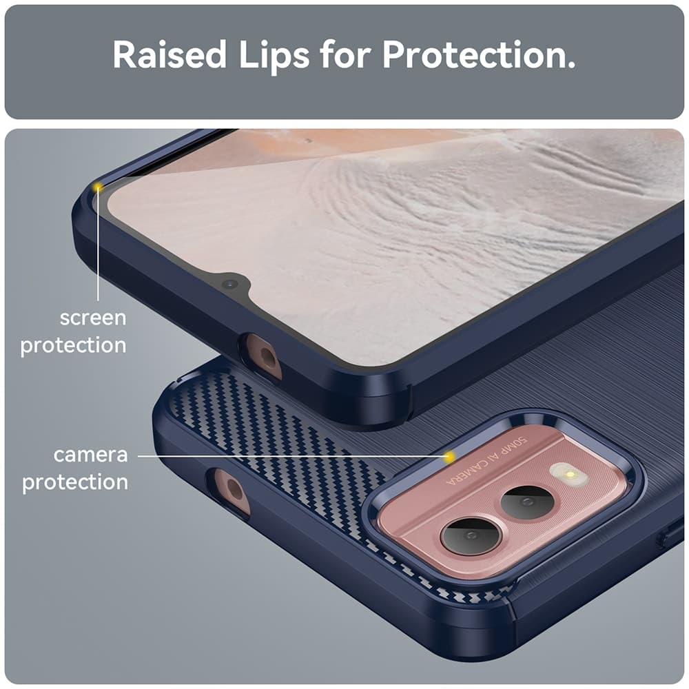Techsuit Carbon Silicone - θήκη για Nokia C32 - Μπλε 6