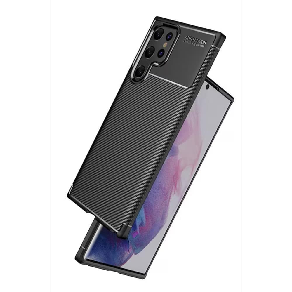 Techsuit CarbonFiber - θήκη για Samsung Galaxy S22 Ultra 5G - Μαύρο 3