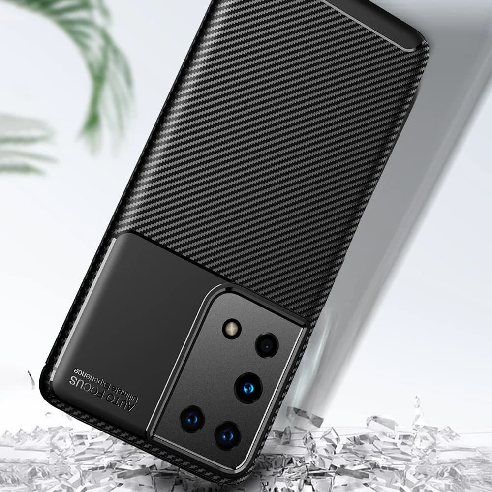 Techsuit CarbonFiber - θήκη για Samsung Galaxy S21 Ultra 5G - Μαύρο 6