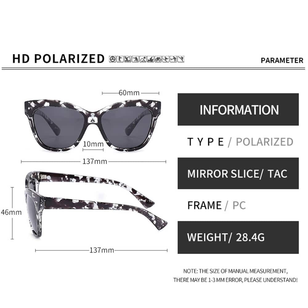 Techsuit - Polarized Γυαλιά Ηλίου PC (OD8155-C4) - Προστασία UV - Λουλούδια / Μαύρο One Size 6