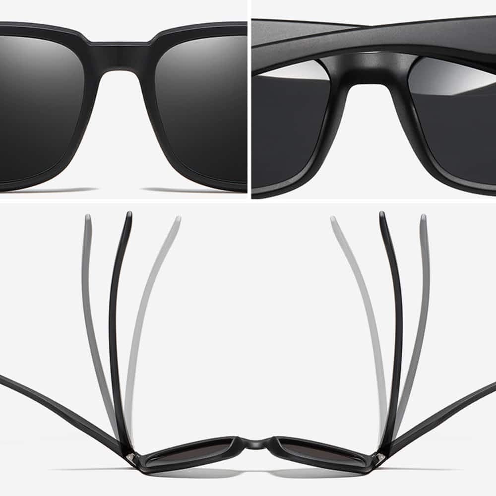 Techsuit - Polarized Γυαλιά Ηλίου TR90 (MM108) - Προστασία UV - Λαμπερό Μαύρο / Παγωμένο Μπλε One Size 3