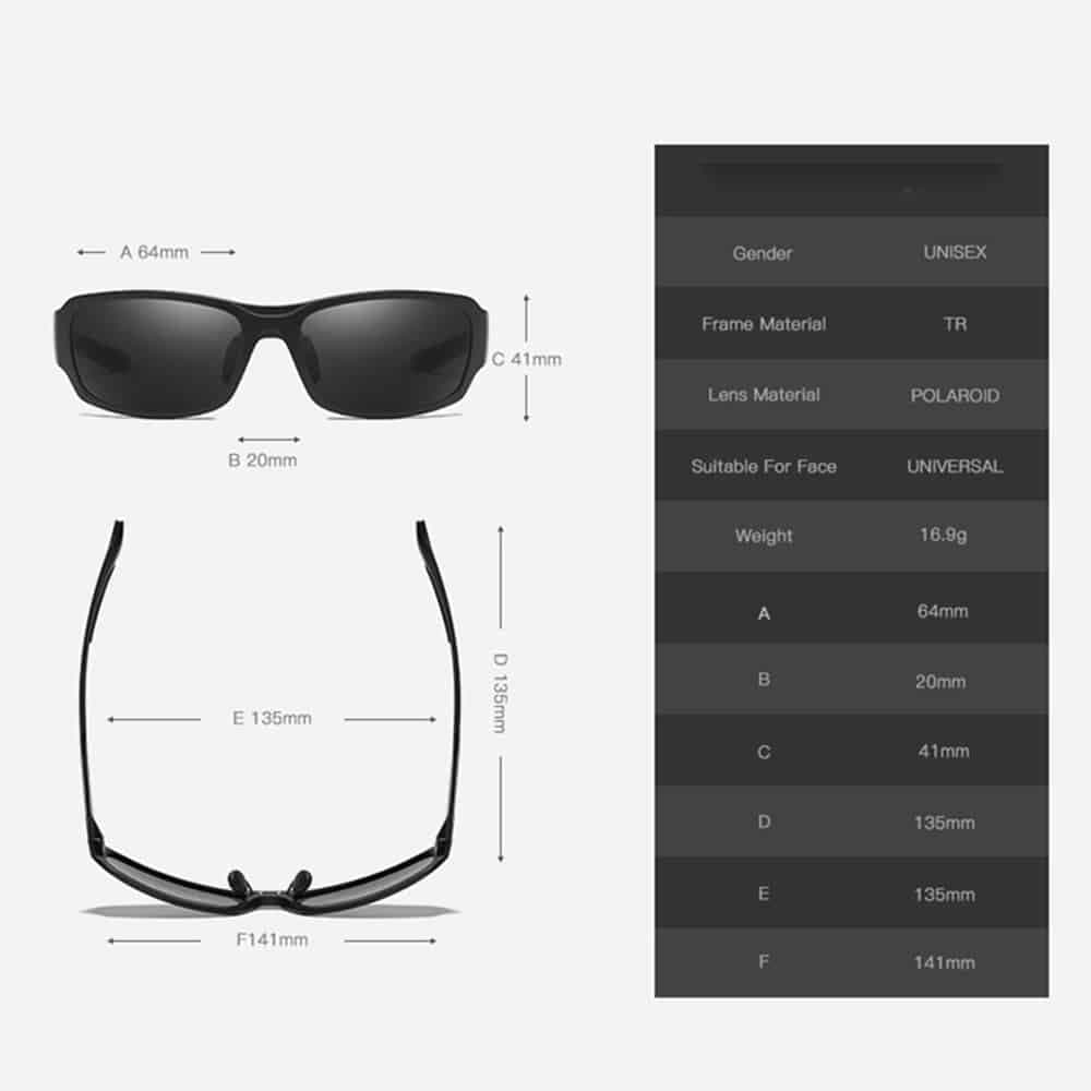 Techsuit - Polarized Γυαλιά Ηλίου TR90 (MM108) - Προστασία UV - Λαμπερό Μαύρο / Παγωμένο Μπλε One Size 6