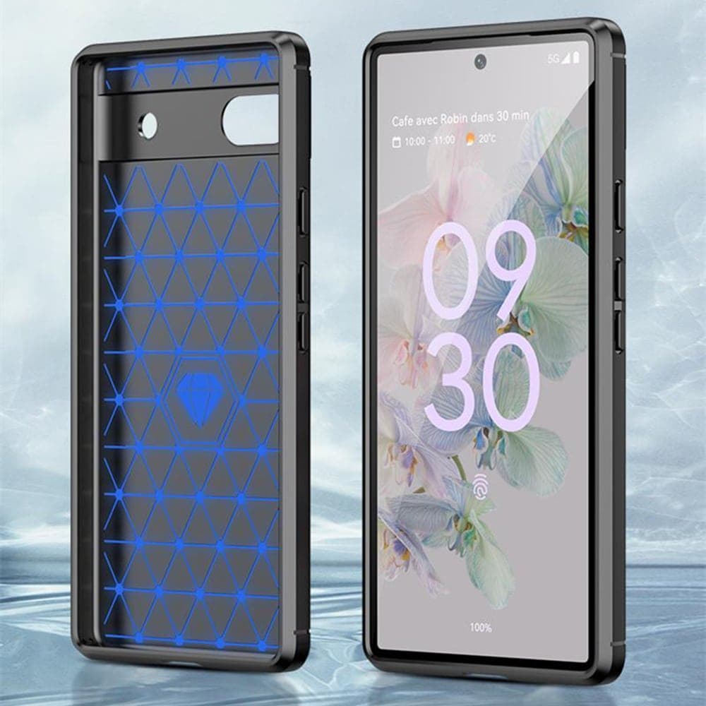 Techsuit Carbon Silicone - θήκη για Google Pixel 6a - Μαύρο 6