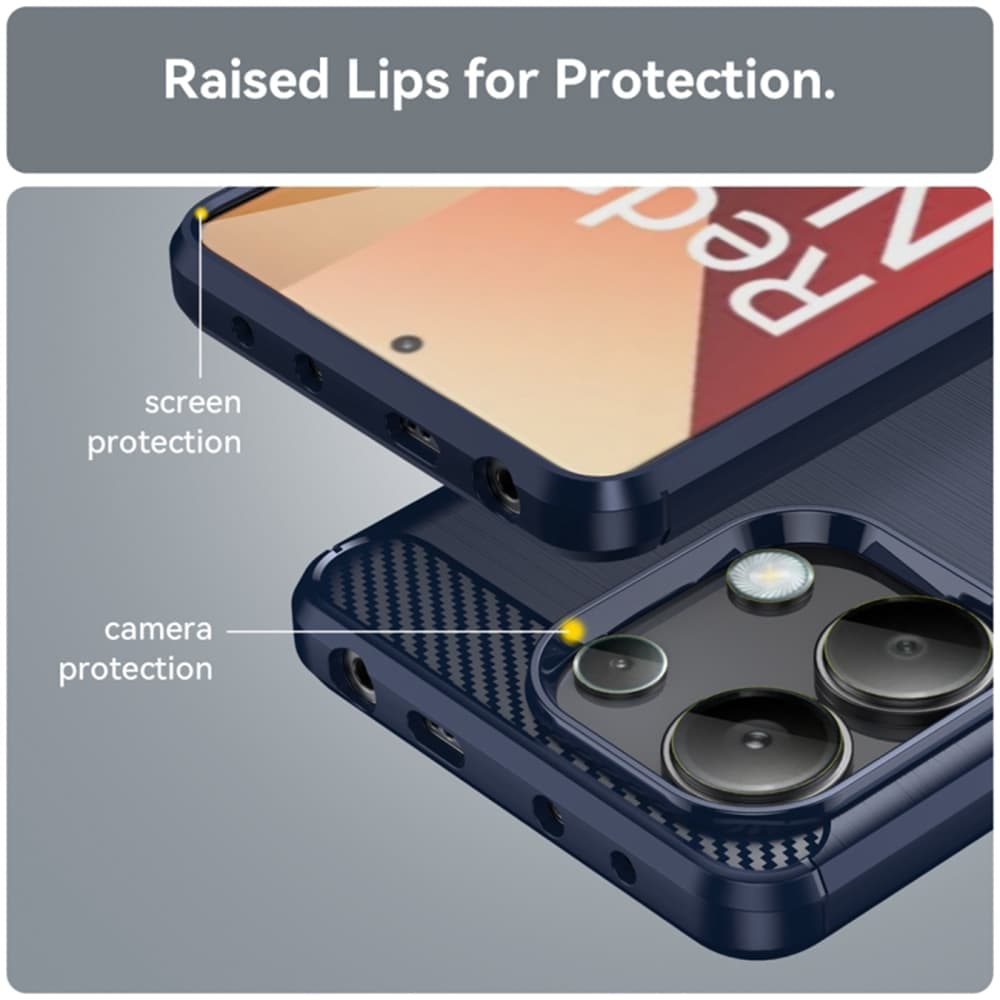 Techsuit Carbon Silicone - θήκη για Xiaomi Redmi Note 13 4G - Μπλε 4