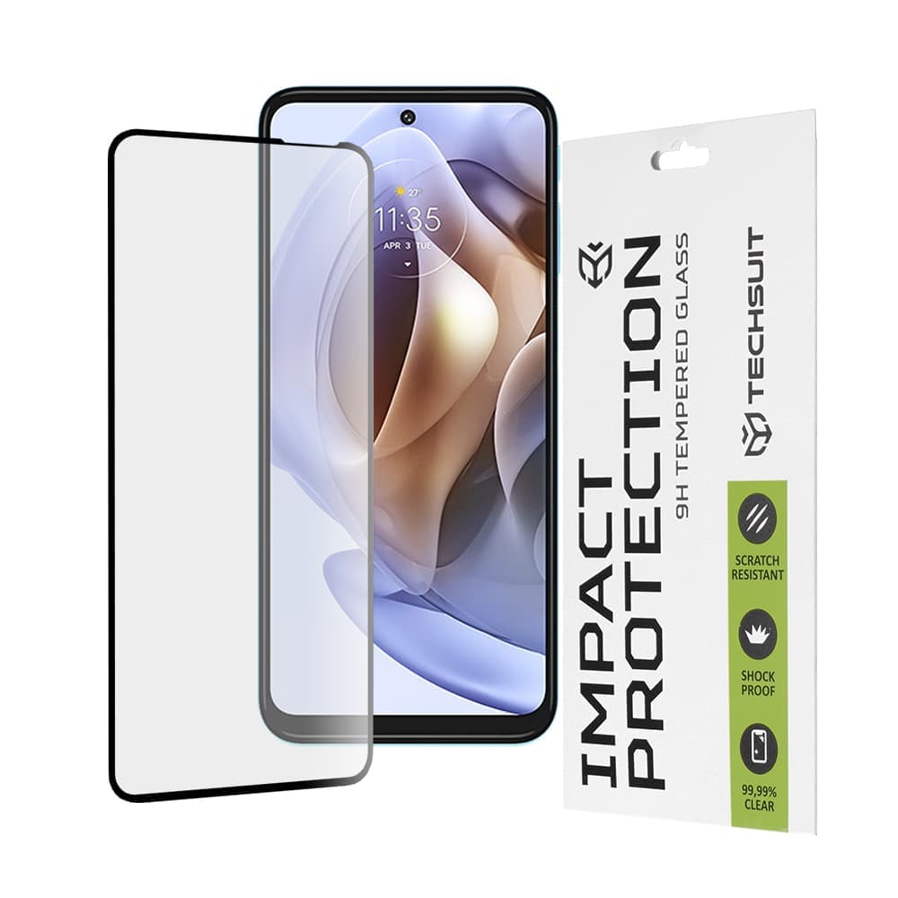 Techsuit - 111D Πλήρης Κάλυψη / Full Glue Γυαλί - Motorola Moto G31 / Moto G41 / Moto G62 5G / Moto G71 5G - Μαύρο