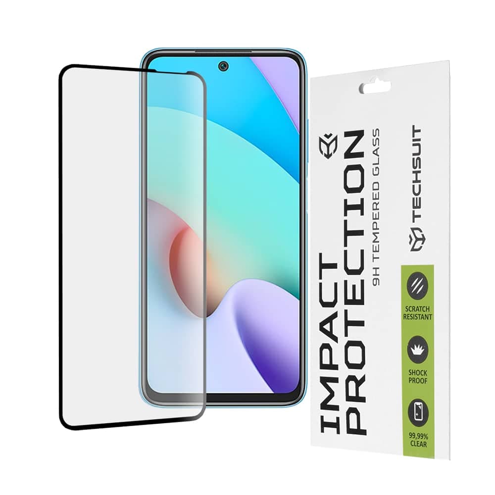 Techsuit - 111D Πλήρης Κάλυψη / Full Glue Γυαλί - Xiaomi Redmi 10 / Redmi 10 2022 - Μαύρο