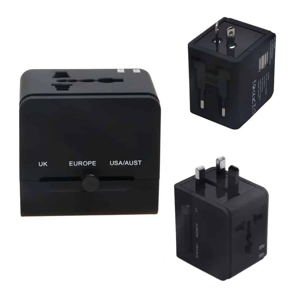 Techsuit - Προσαρμογέας Ταξιδιού (HHT148) - PD20W, QC, USB, Type-C, EU, UK, AUS, US - Μαύρο 2