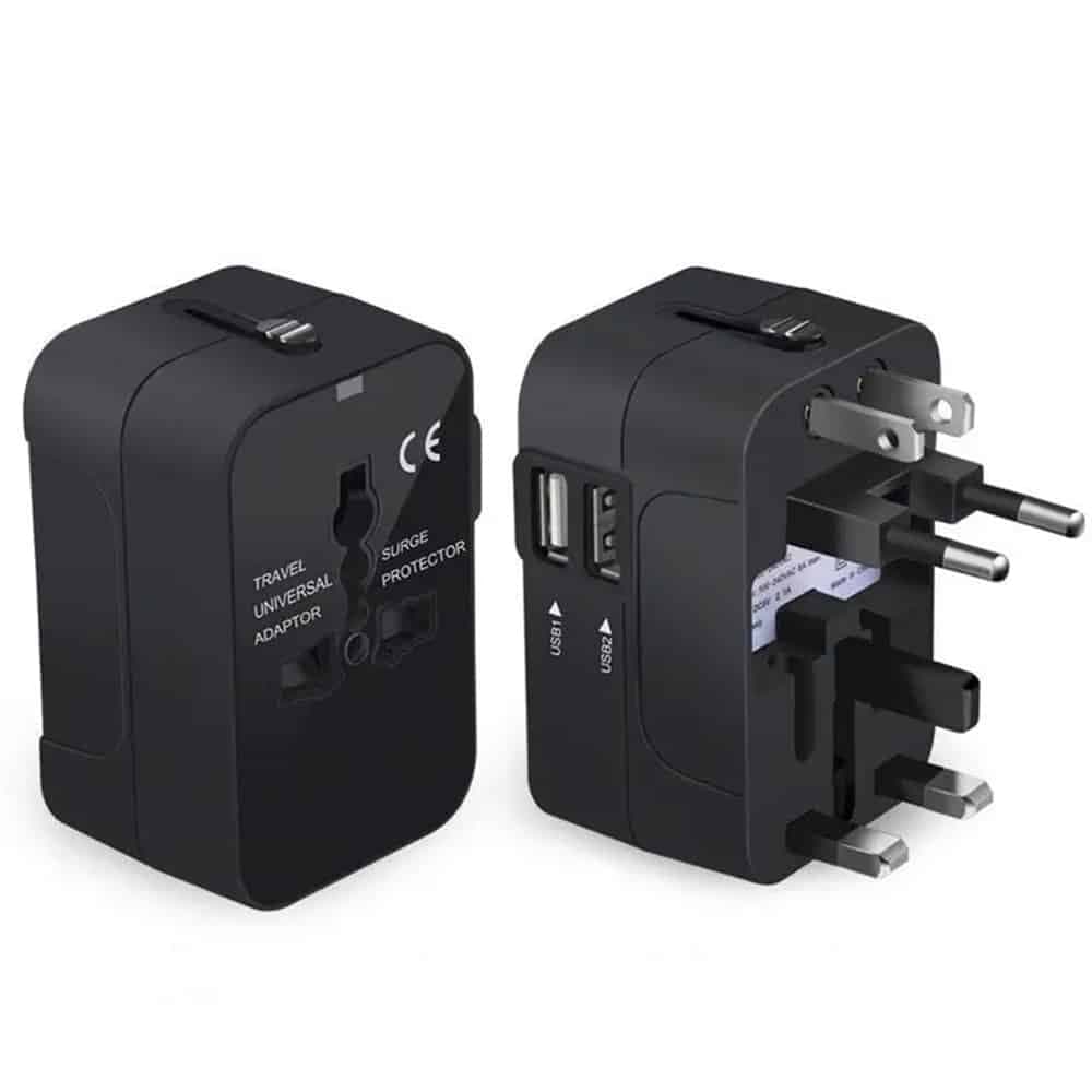 Techsuit - Προσαρμογέας Ταξιδίου (HHT202) - 2 x USB, EU, UK, AUS, US - Μαύρο 5