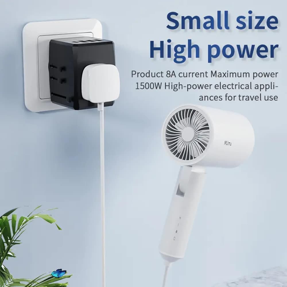 Techsuit - Προσαρμογέας Ταξιδίου (HHT904) - PD15W, 3 x USB, Type-C, EU, UK, AUS, US - Μαύρο 3