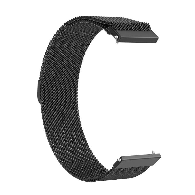 Techsuit - Watchband 18mm (W009) - Huawei Watch GT 4 (41mm)/W1/Honor Watch S1/Garmin Venu 2S/Vivoactive 4S - Black 2