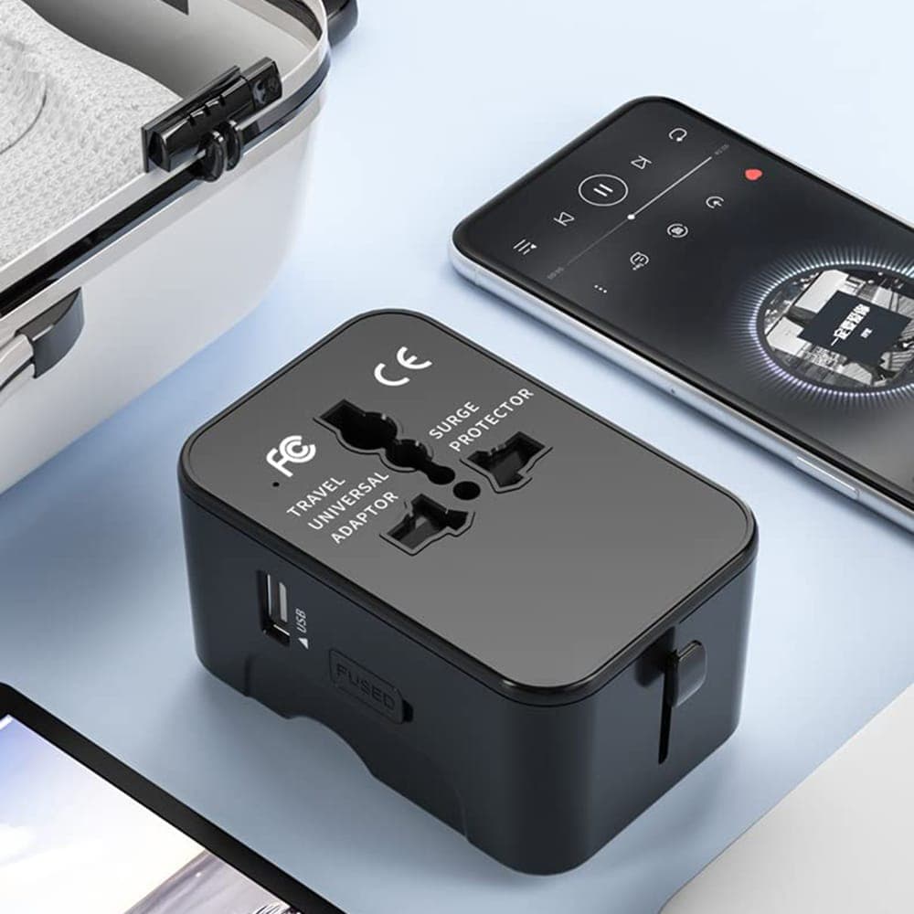 Techsuit - Προσαρμογέας Ταξιδιού (HHT202-2C) - 2 x USB-C, EU, UK, AUS, US - Λευκό 2