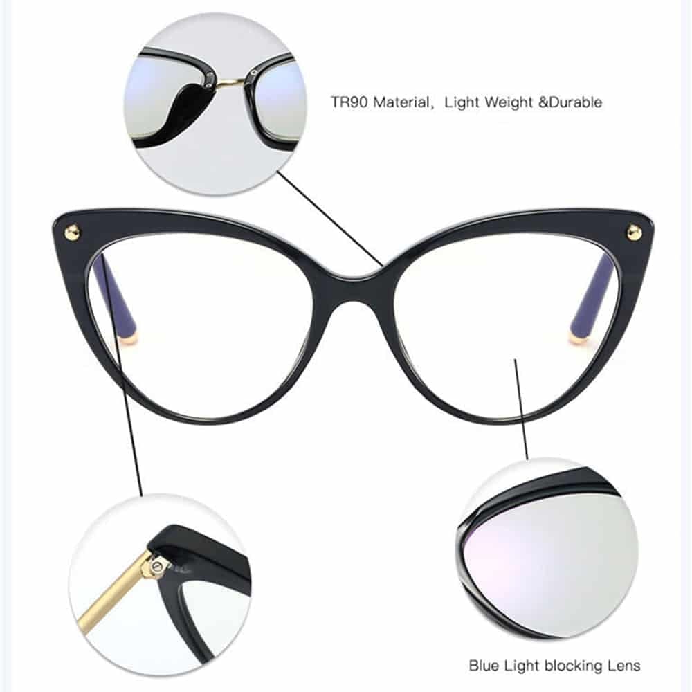 Techsuit - Γυαλιά Anti-Blue Light Reflex TR90 (F93308) - Cat Eye - Λαμπερό Μαύρο One Size 4