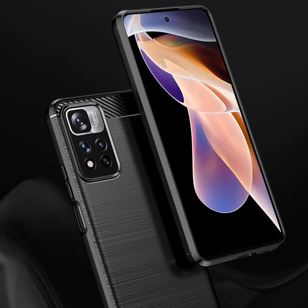Techsuit Carbon Silicone - θήκη για Xiaomi Redmi Note 11 Pro+ 5G - Μαύρο 2
