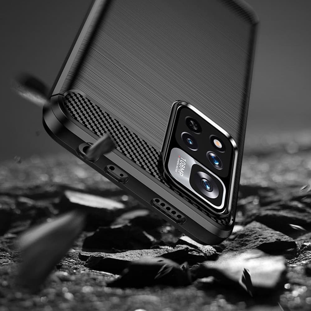 Techsuit Carbon Silicone - θήκη για Xiaomi Redmi Note 11 Pro+ 5G - Μαύρο 3