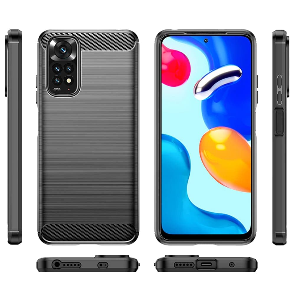 Techsuit Carbon Silicone - θήκη για Xiaomi Redmi Note 11 - Μαύρο 2
