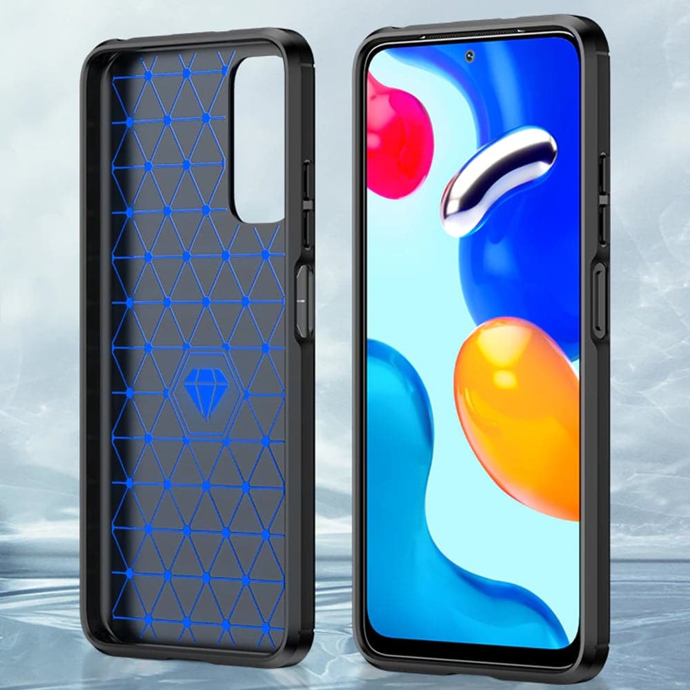 Techsuit Carbon Silicone - θήκη για Xiaomi Redmi Note 11 - Μαύρο 3