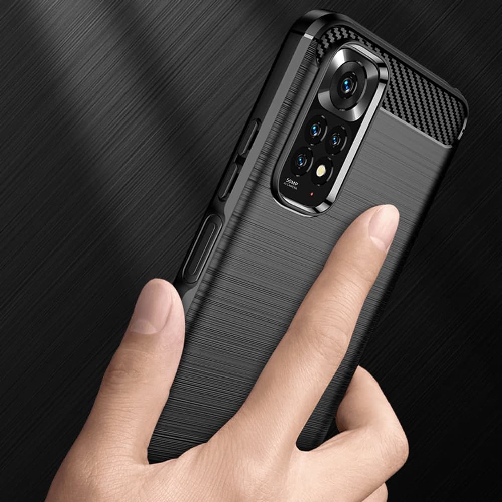 Techsuit Carbon Silicone - θήκη για Xiaomi Redmi Note 11 - Μαύρο 4