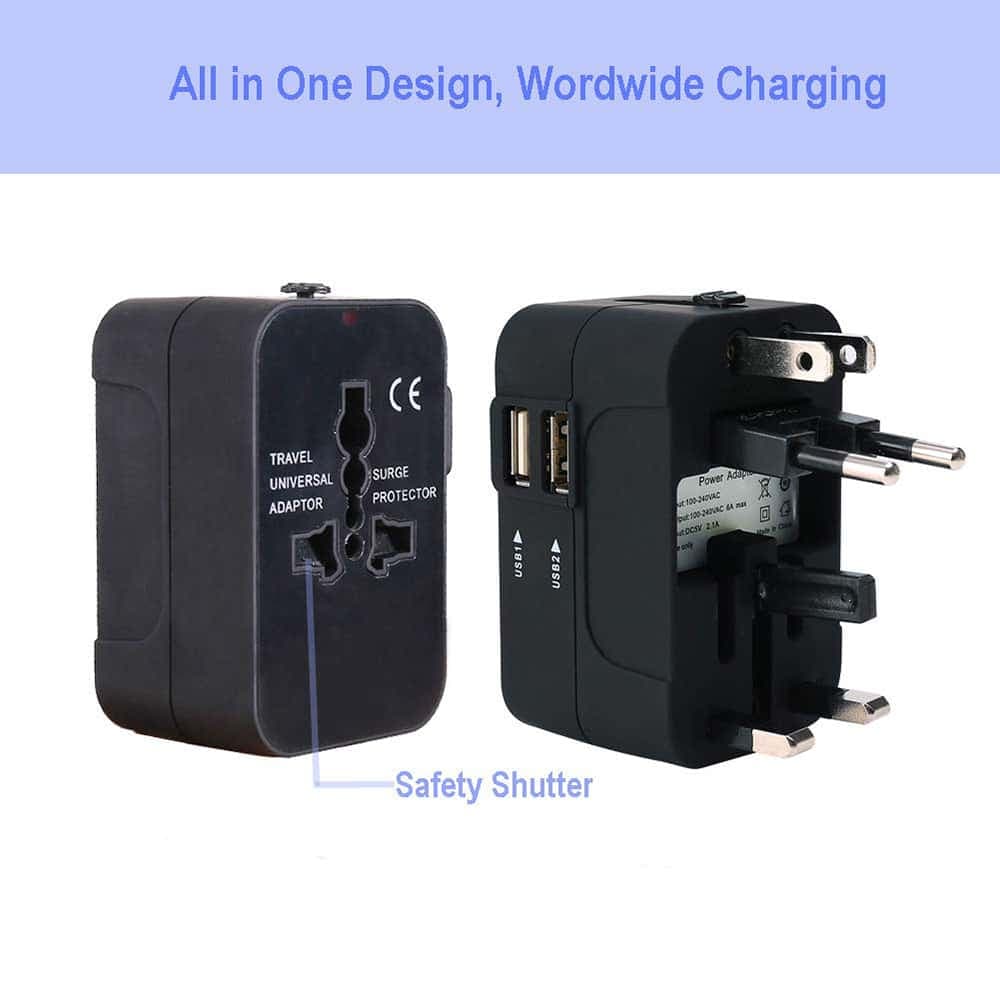 Techsuit - Προσαρμογέας Ταξιδίου (HHT202) - 2 x USB, EU, UK, AUS, US - Λευκό 4