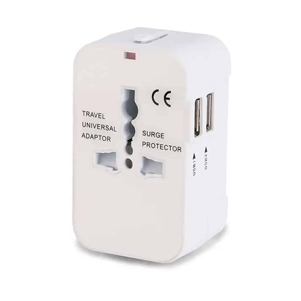 Techsuit - Προσαρμογέας Ταξιδίου (HHT202) - 2 x USB, EU, UK, AUS, US - Λευκό