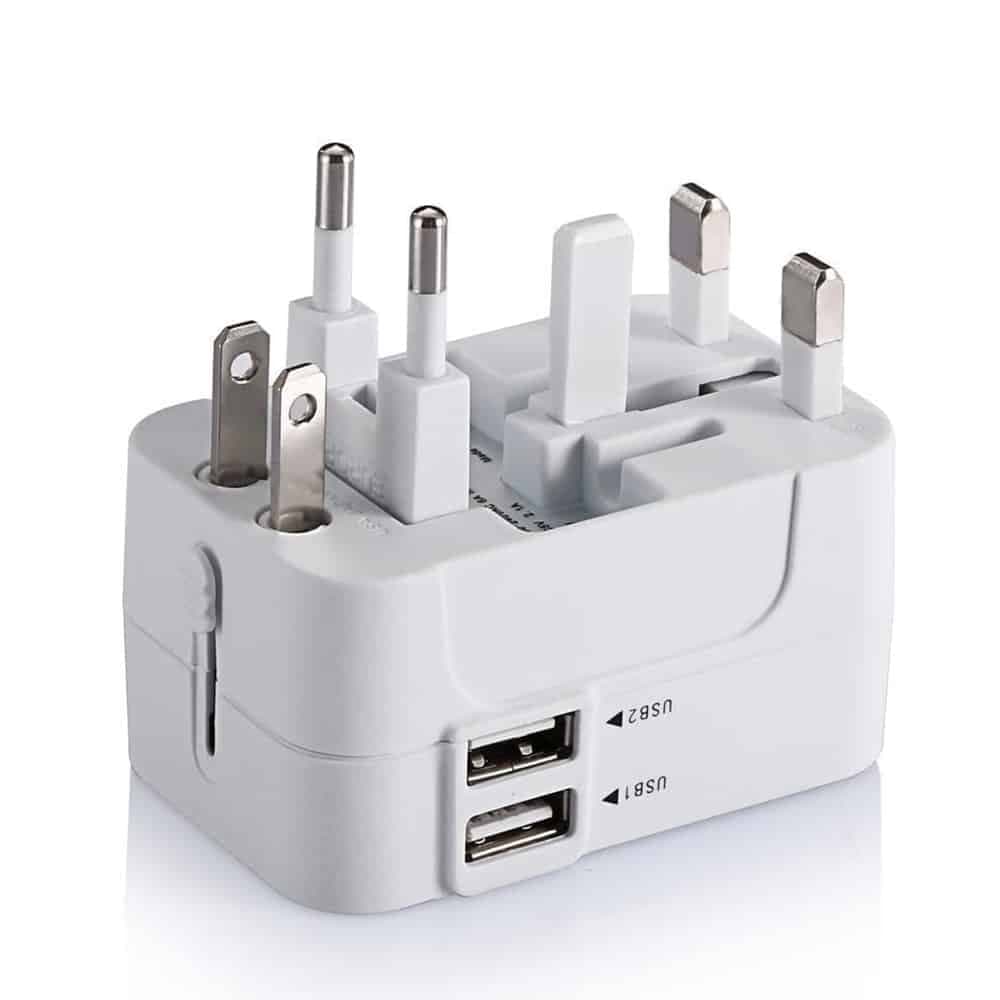 Techsuit - Προσαρμογέας Ταξιδίου (HHT202) - 2 x USB, EU, UK, AUS, US - Λευκό 2