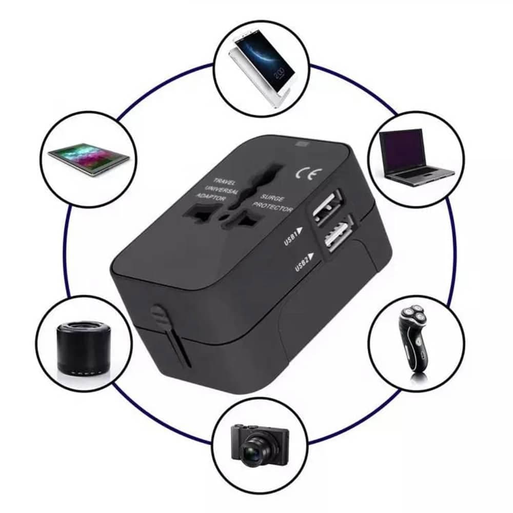 Techsuit - Προσαρμογέας Ταξιδίου (HHT202) - 2 x USB, EU, UK, AUS, US - Λευκό 7