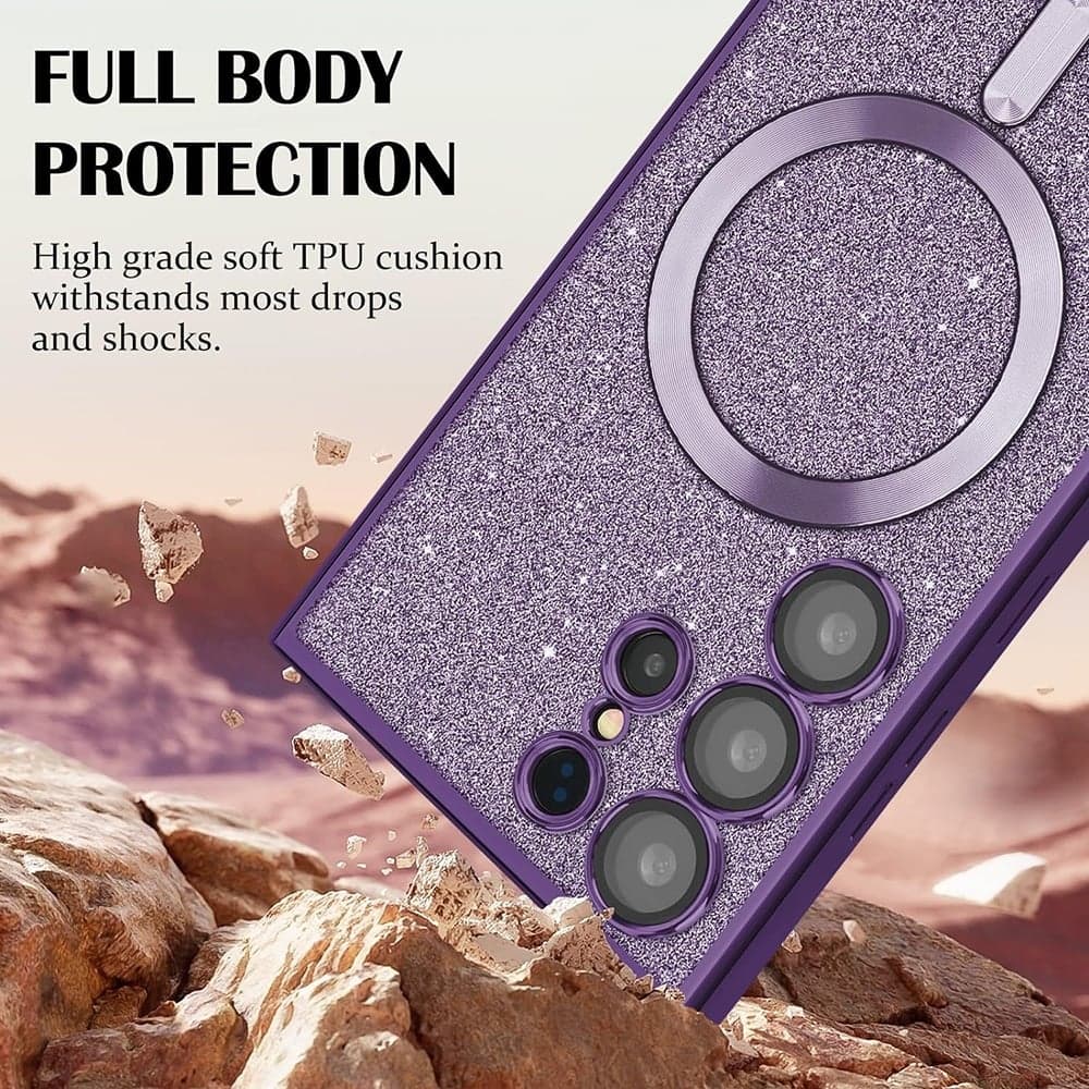 Techsuit Luxury Glitter - θήκη για Samsung Galaxy S22 Ultra 5G - Μαύρο 3