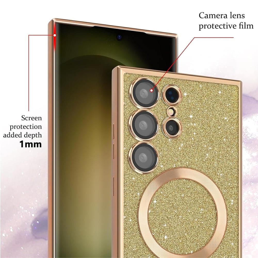 Techsuit Luxury Glitter - θήκη για Samsung Galaxy S22 Ultra 5G - Μαύρο 4