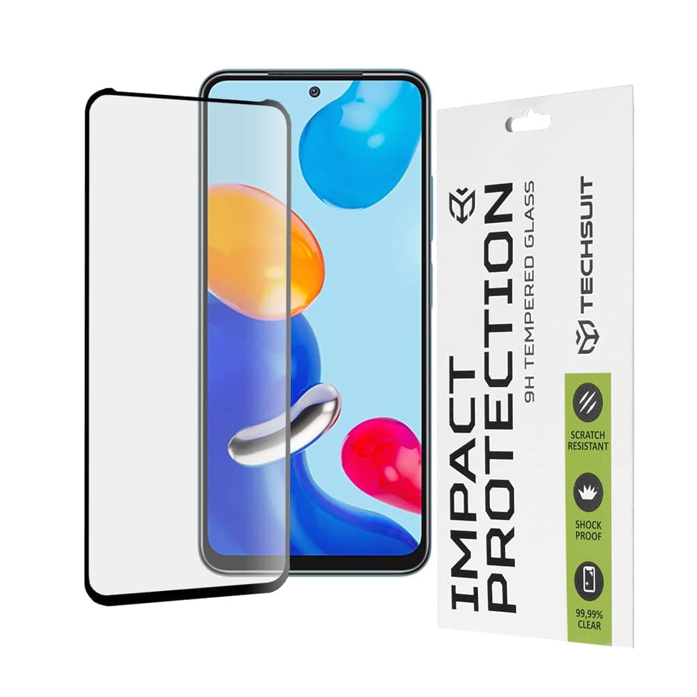 Techsuit - 111D Πλήρης Κάλυψη / Full Glue Γυαλί - Xiaomi Redmi Note 11 / Note 11S / Poco M4 Pro 4G - Μαύρο