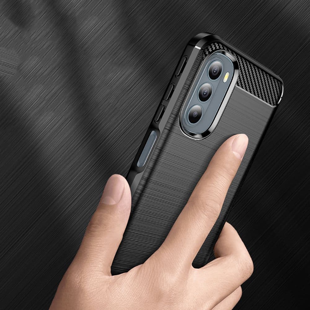 Techsuit Carbon Silicone - θήκη για Motorola Moto G31 - Μαύρο 5