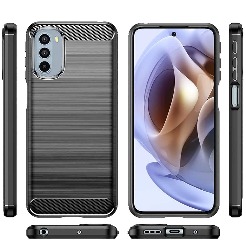 Techsuit Carbon Silicone - θήκη για Motorola Moto G31 - Μαύρο 6