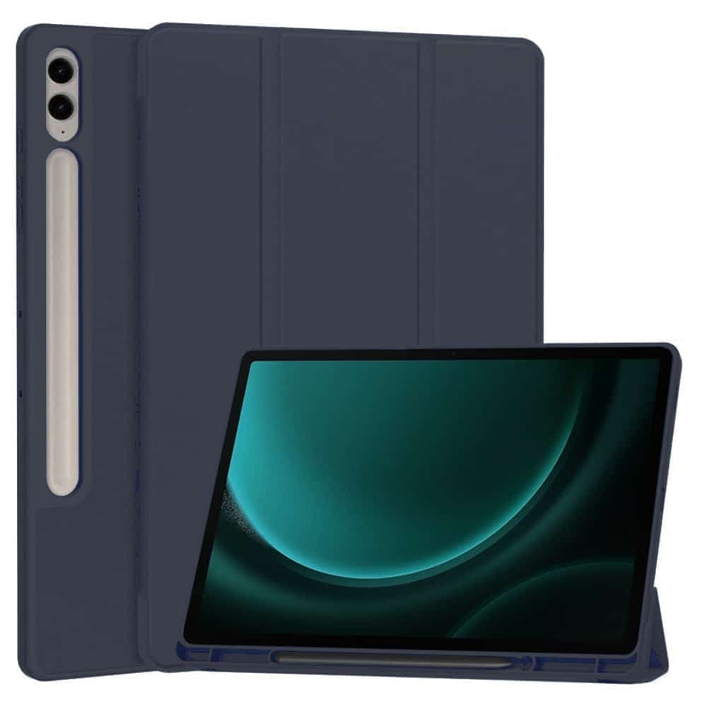 Techsuit - Flex Trifold (με Θήκη για Μολύβι) - Samsung Galaxy Tab S9 FE Plus - Σκούρο Μπλε