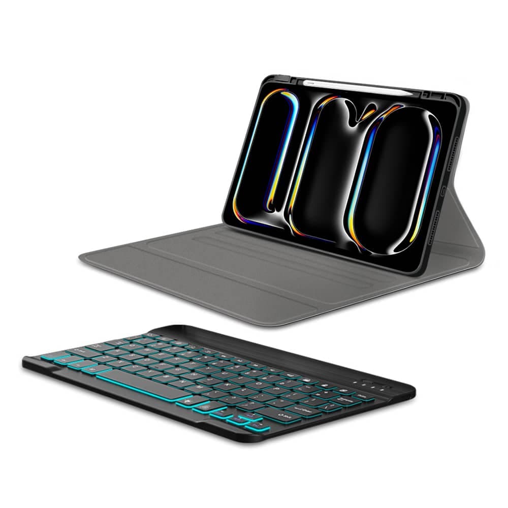 Techsuit - CozyTab Case (with Pencil Holder/RGB Wireless Magnetic Keyboard) - iPad Pro 11 (2024) - Black 2
