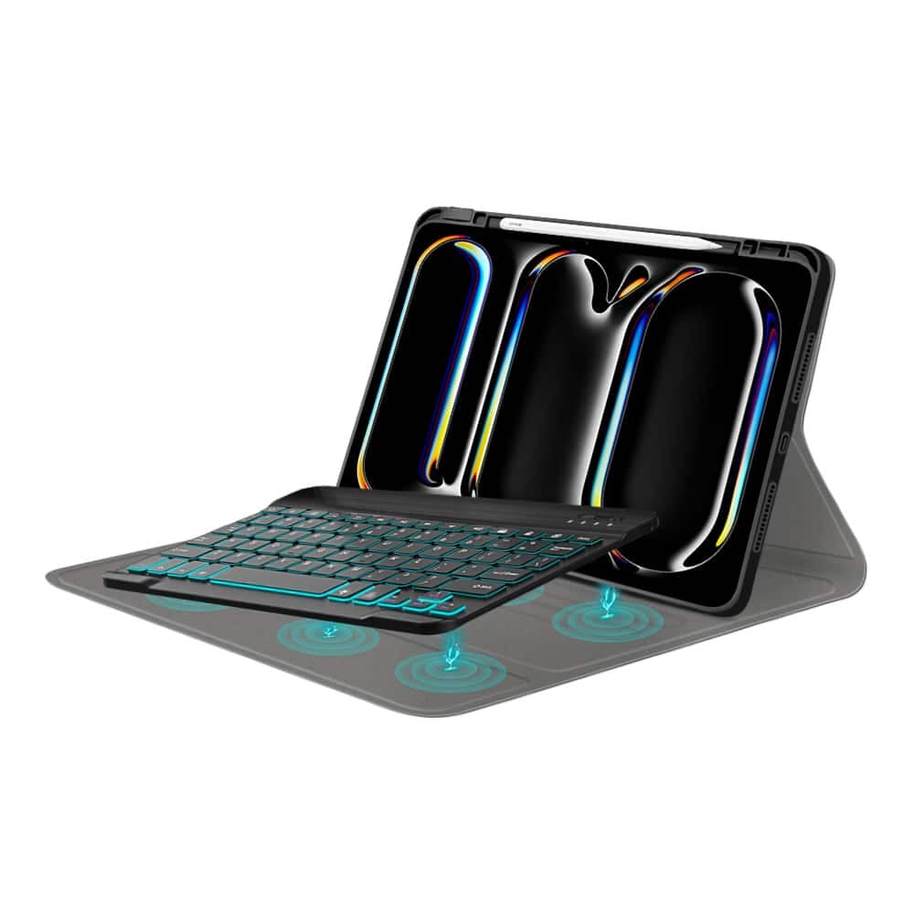Techsuit - CozyTab Case (with Pencil Holder/RGB Wireless Magnetic Keyboard) - iPad Pro 11 (2024) - Black 4