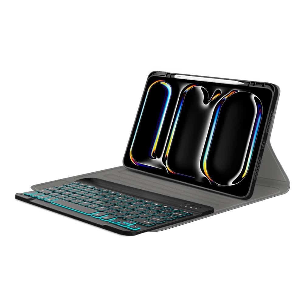 Techsuit - CozyTab Case (with Pencil Holder/RGB Wireless Magnetic Keyboard) - iPad Pro 11 (2024) - Black 6