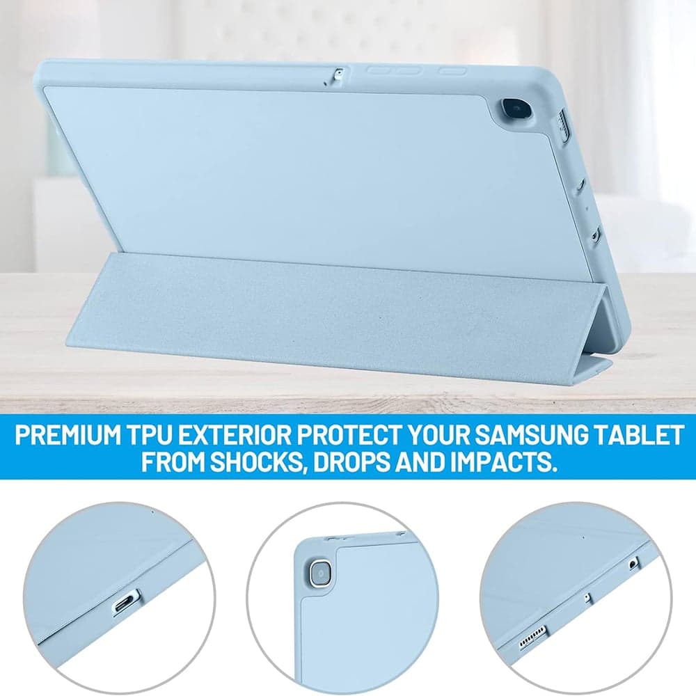 Techsuit - Flex Trifold (με θήκη για stylus) - Samsung Galaxy Tab S6 Lite (2020/2022/2024) - Ουράνιο Μπλε 2