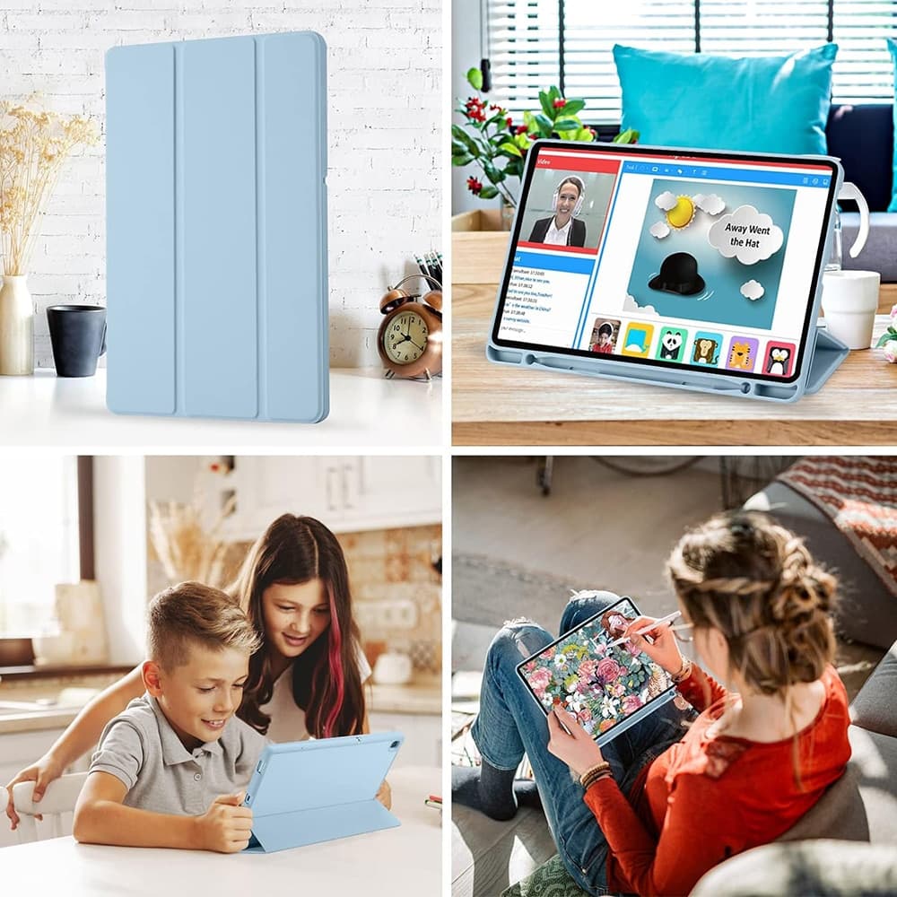 Techsuit - Flex Trifold (με θήκη για stylus) - Samsung Galaxy Tab S6 Lite (2020/2022/2024) - Ουράνιο Μπλε 5
