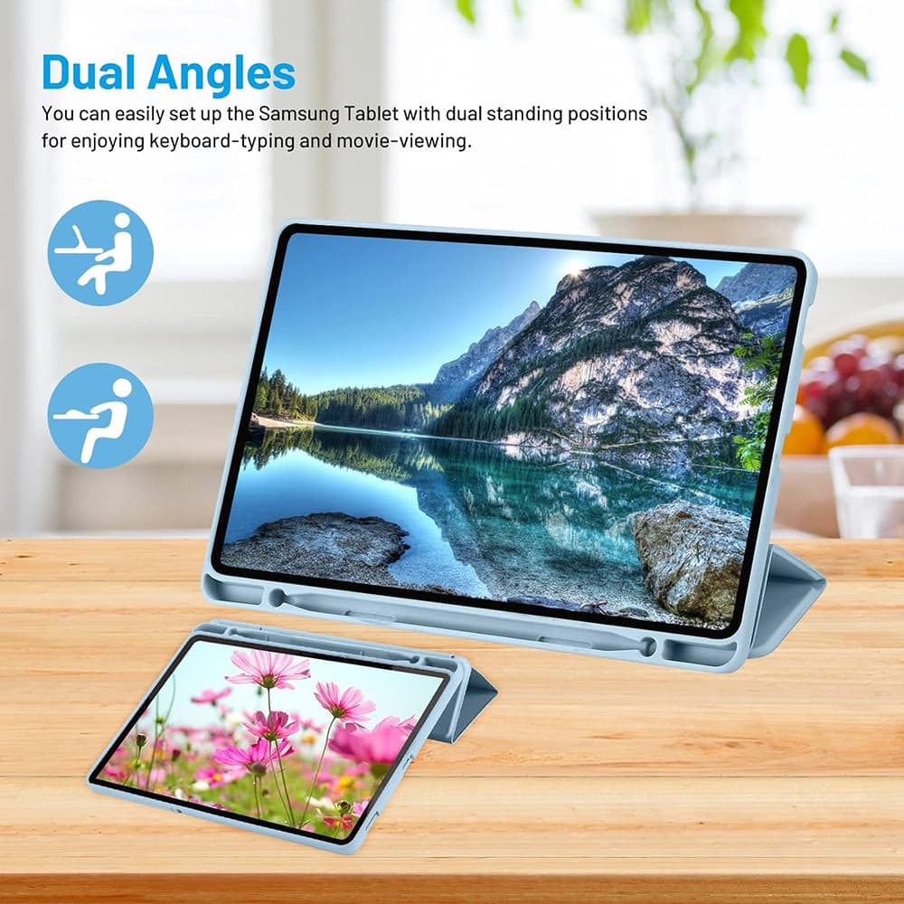 Techsuit - Flex Trifold (με θήκη για stylus) - Samsung Galaxy Tab S6 Lite (2020/2022/2024) - Ουράνιο Μπλε 4