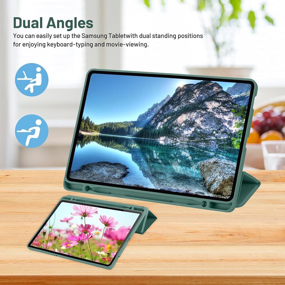 Techsuit - Flex Trifold (με θήκη για stylus) - Samsung Galaxy Tab S6 Lite (2020/2022/2024) - Πράσινο 4