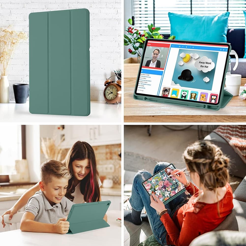 Techsuit - Flex Trifold (με θήκη για stylus) - Samsung Galaxy Tab S6 Lite (2020/2022/2024) - Πράσινο 5
