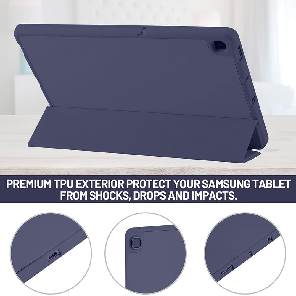 Techsuit - Flex Trifold (με θήκη για stylus) - Samsung Galaxy Tab S6 Lite (2020/2022/2024) - Σκούρο Μπλε 2