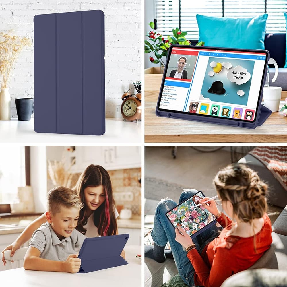 Techsuit - Flex Trifold (με θήκη για stylus) - Samsung Galaxy Tab S6 Lite (2020/2022/2024) - Σκούρο Μπλε 4