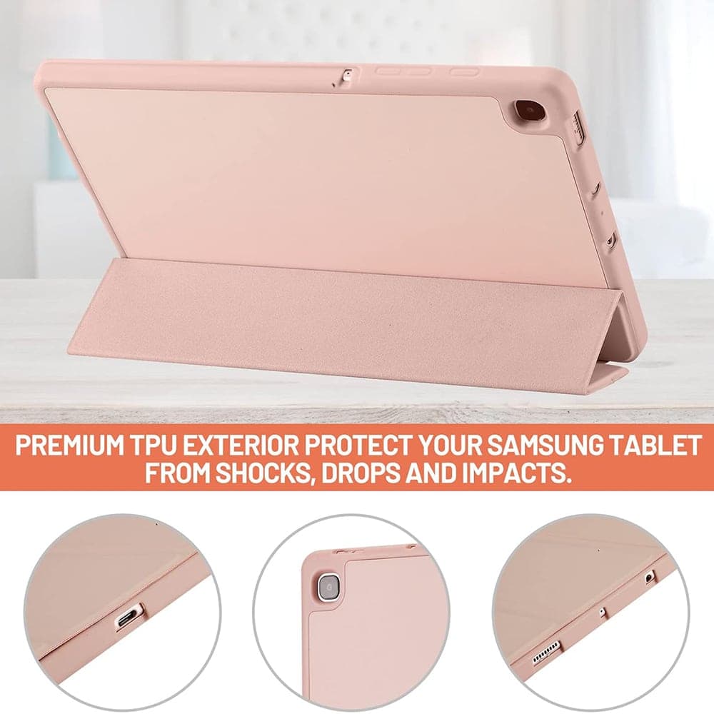 Techsuit - Flex Trifold (με θήκη για stylus) - Samsung Galaxy Tab S6 Lite (2020/2022/2024) - Ροζ 2