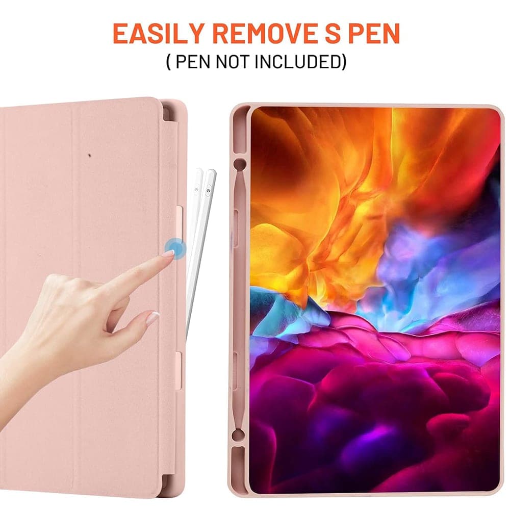 Techsuit - Flex Trifold (με θήκη για stylus) - Samsung Galaxy Tab S6 Lite (2020/2022/2024) - Ροζ 3