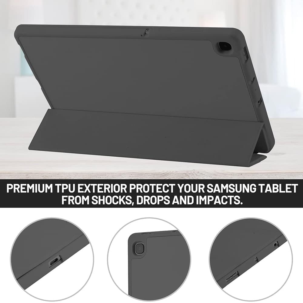 Techsuit - Flex Trifold (with Pencil Holder) - Samsung Galaxy Tab S6 Lite (2020/2022/2024) - Black 2