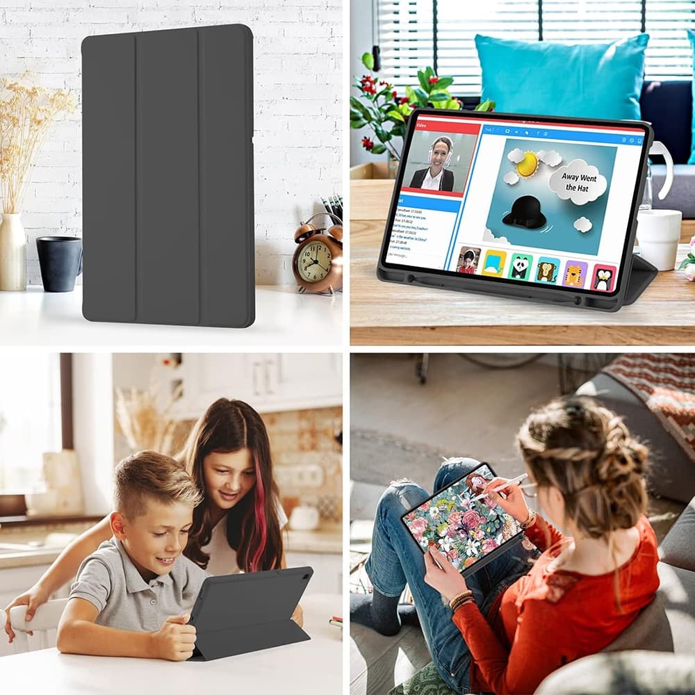Techsuit - Flex Trifold (with Pencil Holder) - Samsung Galaxy Tab S6 Lite (2020/2022/2024) - Black 3