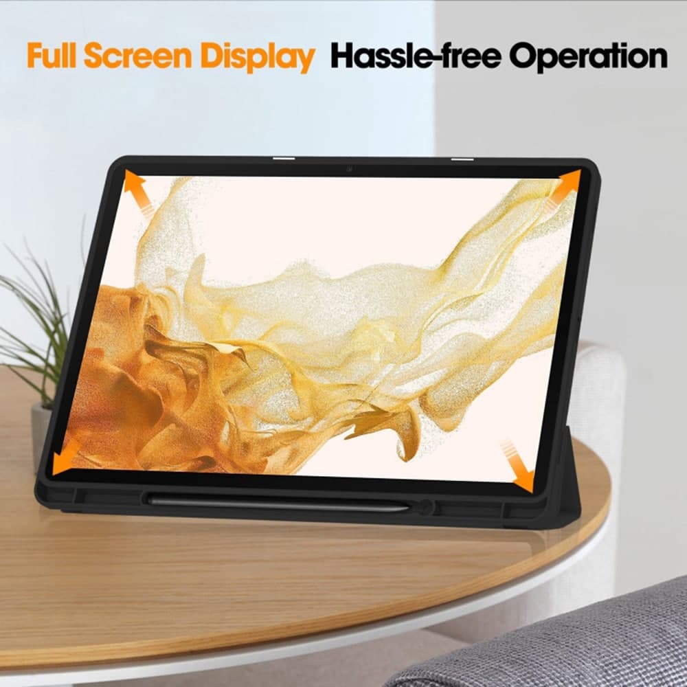 Techsuit - Flex Trifold (με Θήκη για Μολύβι) - Samsung Galaxy Tab S8 Ultra - Μαύρο 4